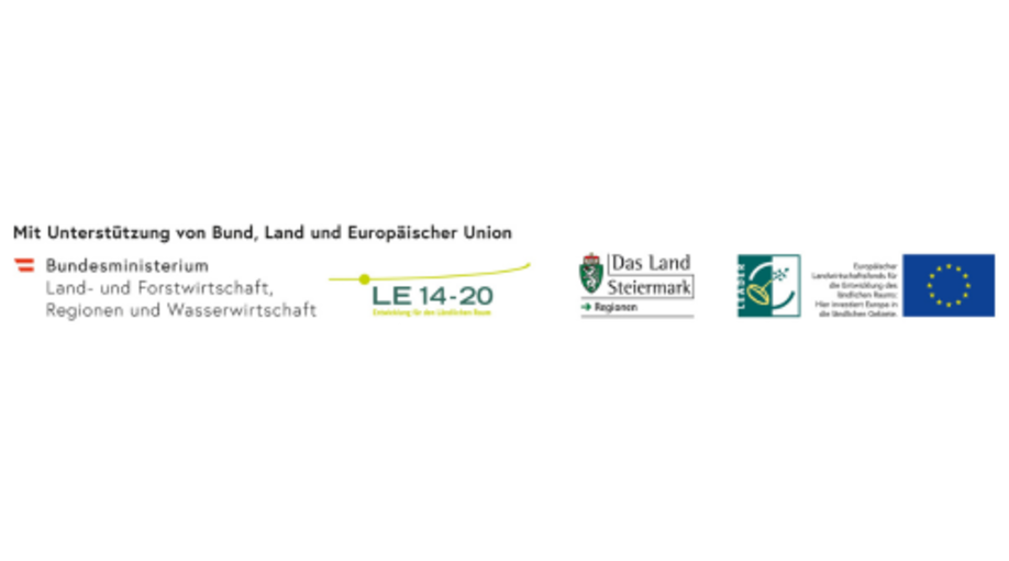 Logos der Unterstützungen von Bund Land und Europäischer Union