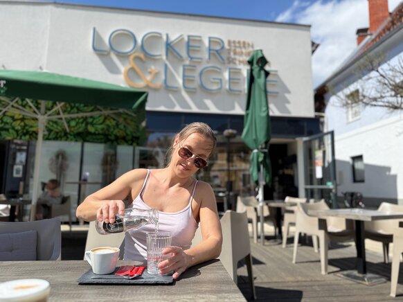 Nachmittagskaffee beim Restaurant "Locker & Légere" in St. Ruprecht an der Raab