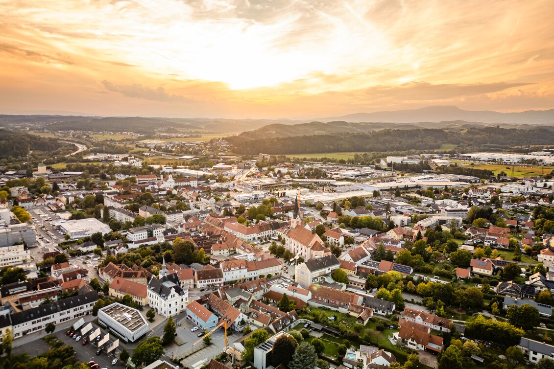 Luftaufnahme von Gleisdorf in der Oststeiermark