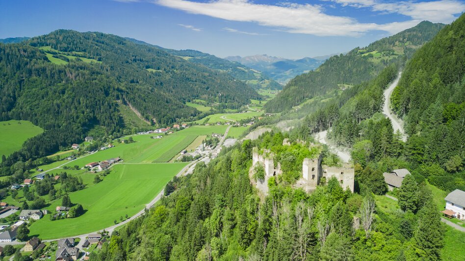 Drohnenfoto von Ruine Katsch