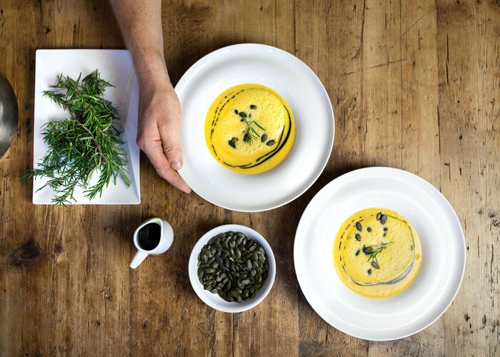 Kürbiscremesuppe in der Gastwirtschaft Tanzmühle | © TVB Südsteiermark | Nadine Geuter Photography