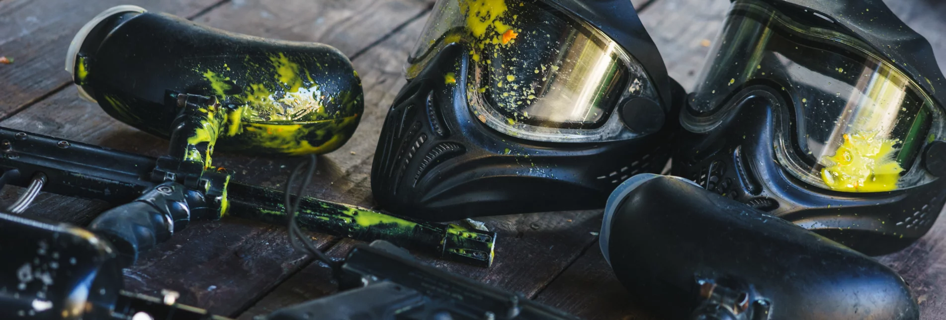 6646695 Special protective mask for playing paintball with traces and spot of hit of a ball with paint. 