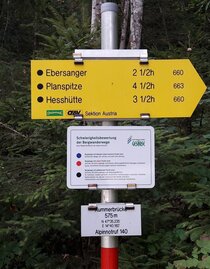 Wegweiser beim Ausgangspunkt der Tour | © TV Gesäuse | Tourismusverband Gesäuse | © TV Gesäuse