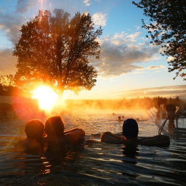 Sonnenuntergang in der Therme