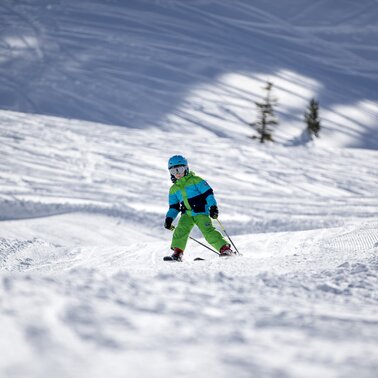 the first turns after the ski course