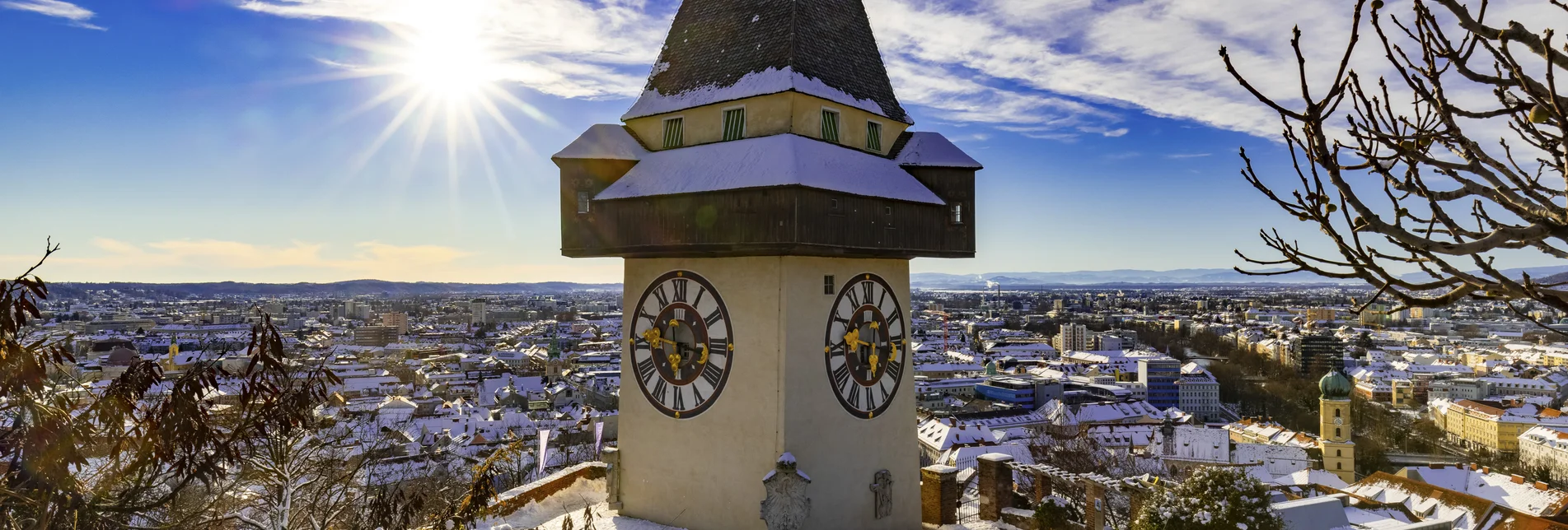 Uhrturm am Schlossberg im Winter | © STG | Harry Schiffer