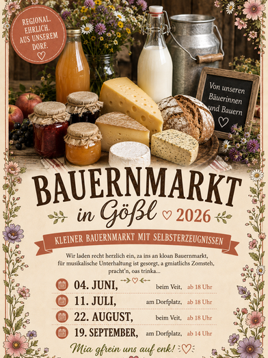Farmers' market, Grundlsee, poster | © fm-Werbeagentur | fm-Werbeagentur | © fm-Werbeagentur