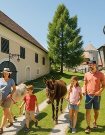 Eselwanderung auf der Burg Strechau (Beispielfoto) | ChatGPT