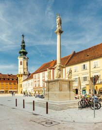 Hauptplatz Bad Radkersburg mit Mariensäule | © Zehnerhaus Bad Radkersburg | Wolfgang Spekner | © Zehnerhaus Bad Radkersburg