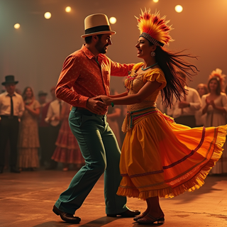 Carnival ball dancing couple  | © KI krea