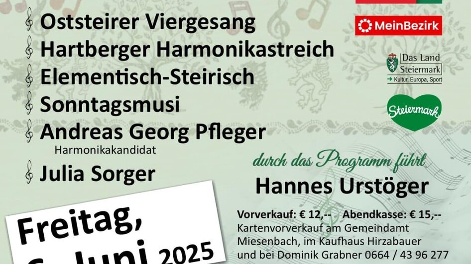 Plakat Ankündigung_Oststeiermark | © Gemeinde Miesenbach