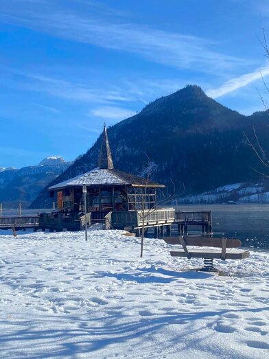 Music pavilion, Grundlsee, winter, snow | © Bettina Scheck | Bettina Scheck | © Bettina Scheck