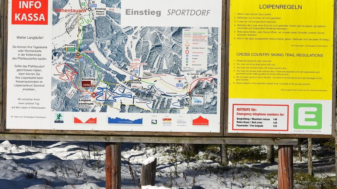 Loipentafel-Hohentauern-Murtal-Steiermark | © Erlebnisregion Murtal