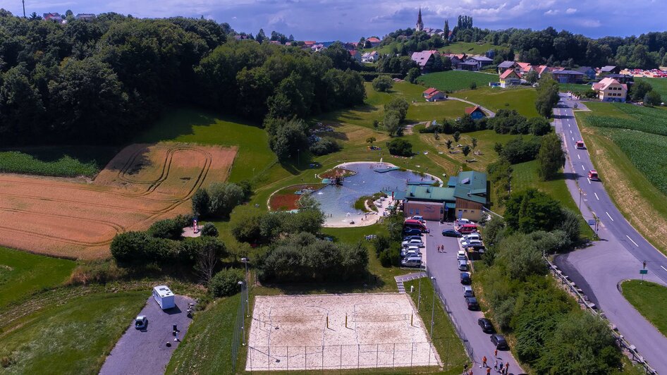 Naturschwimmbad Jagerberg, Luftaufnahme | © Marktgemeinde Jagerberg