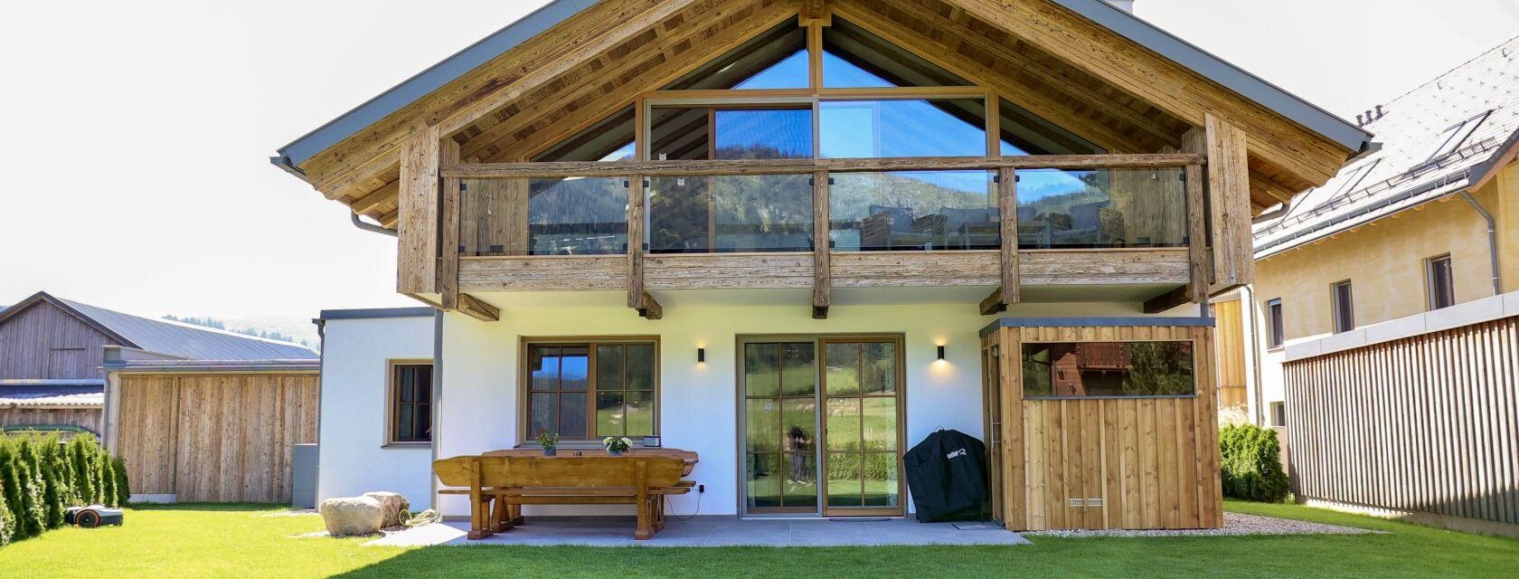 Chalet Almblick, Tauplitz, Terrasse und Garten