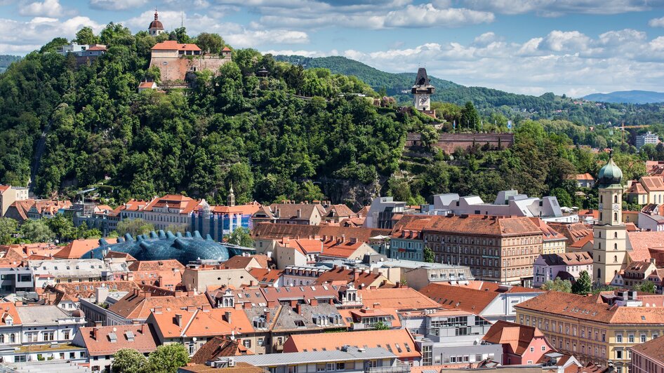 Blick auf den Schlossberg | © Graz Tourismus - Harry Schiffer